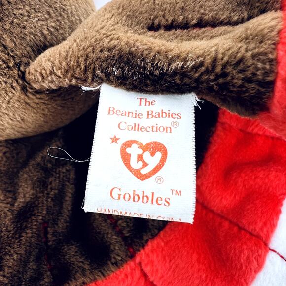 Vintage TY Beanie Baby Gobbles Turkey Plush Stuffed Animal Thanksgiving Collect - Picture 2 of 9